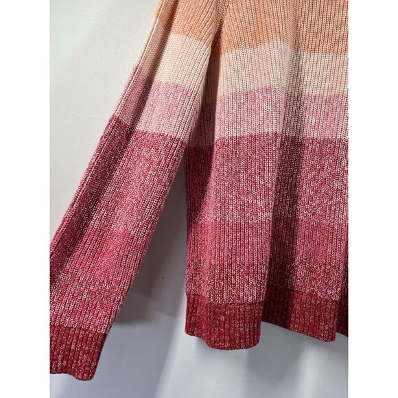 Talbots Sweater Women Pullover Colorful Size XL Pink Orange Pima Cotton Pullover - Picture 3 of 6
